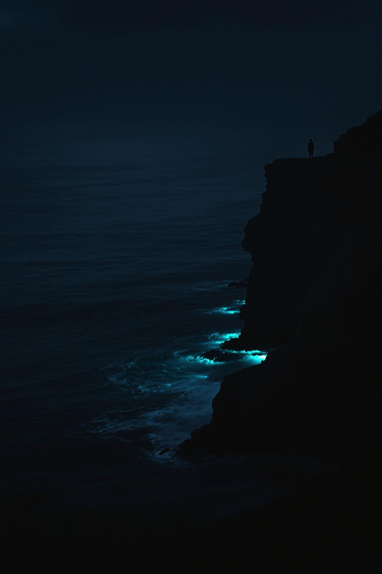 午夜在线精选影片 - 黄昏海岸孤独身影电影海报风格